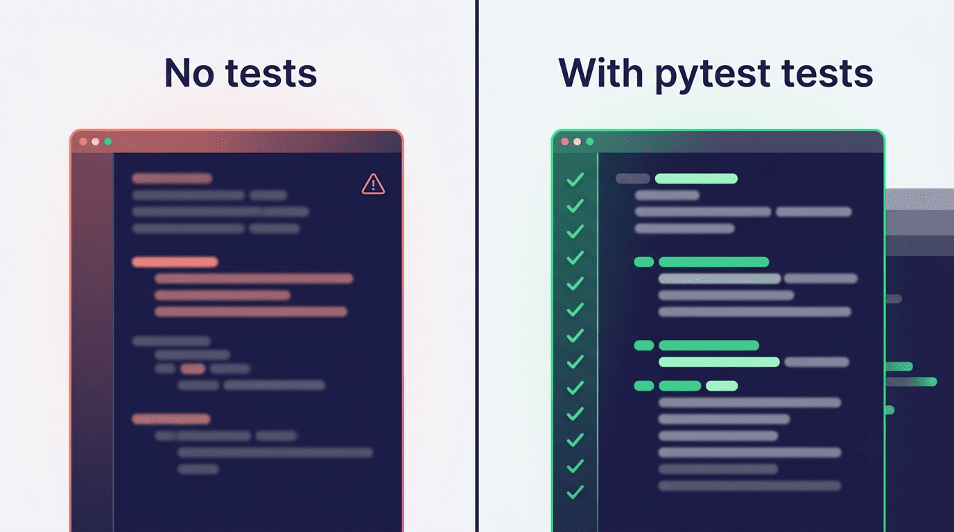 Comparison between untested code and code covered by green pytest checks